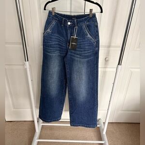 NWT Flamingals Blue Wide-Leg Jeans